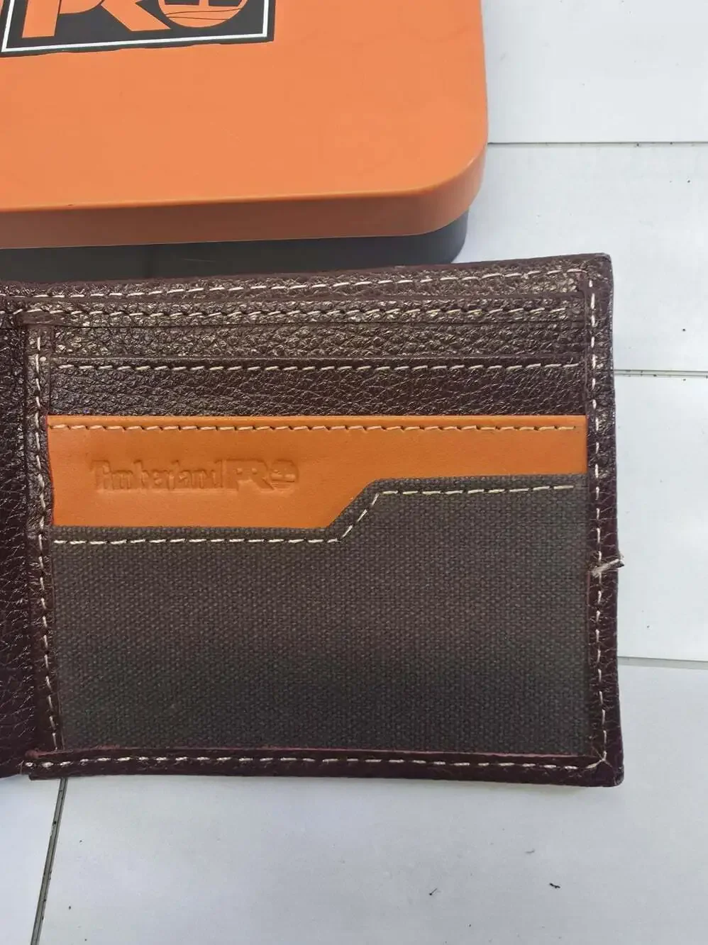 Timberland Pro Black RFID Blocking Trifold Wallet for Men with Logo Accent